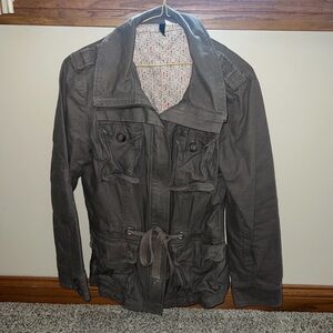 H&M Utility Jacket Size 12 – Apple Print Lining, Tie Waist